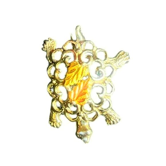 RGC Black Hills 12k Gold 925 SS Turtle Pin 1” L x 3/4” W - Picture 6 of 10